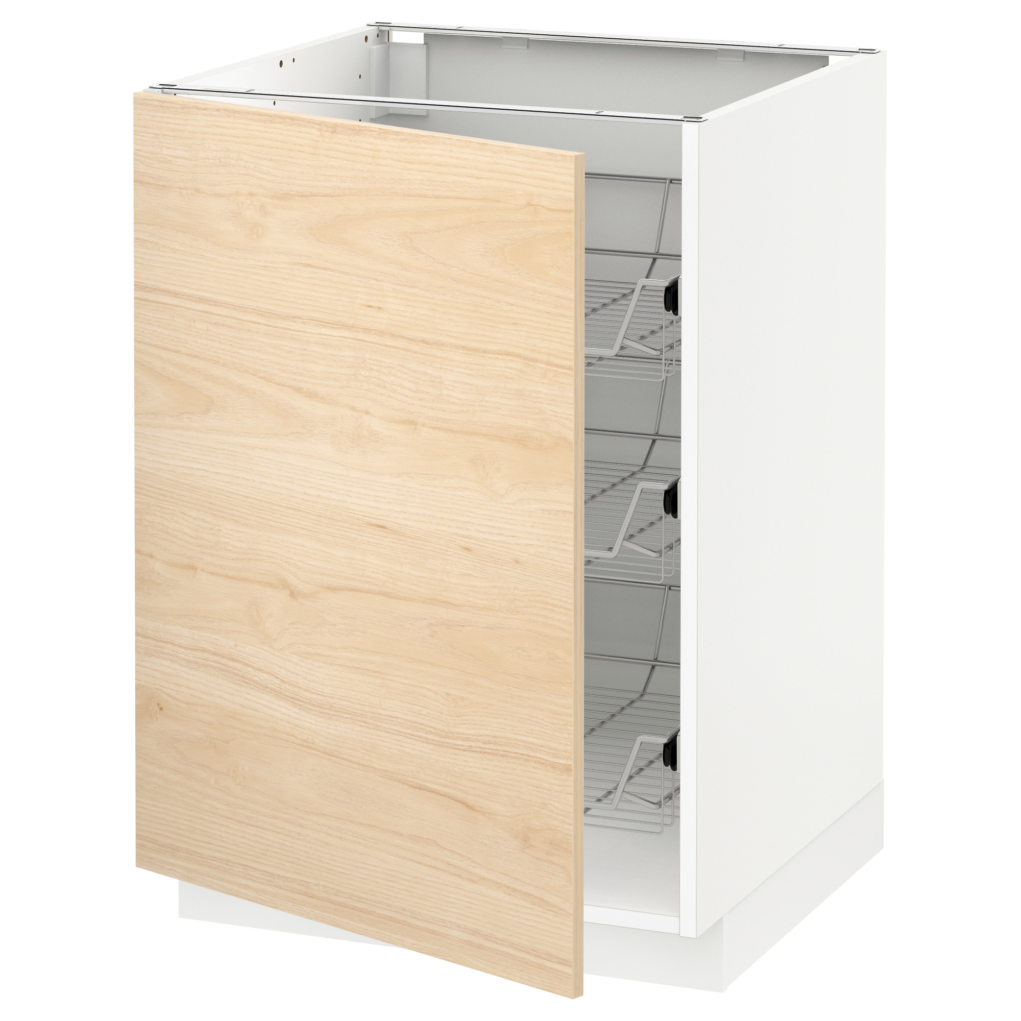 METOD base cabinet with wire baskets