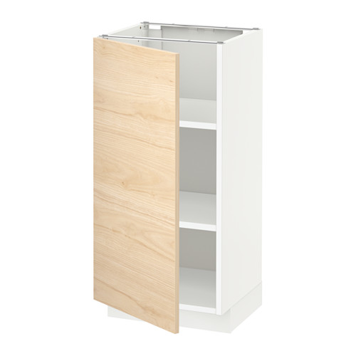 METOD - base cabinet with shelves, white/Askersund light ash effect | IKEA Taiwan Online - PE637709_S4