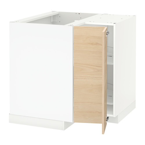 METOD - corner base cabinet with carousel, white/Askersund light ash effect | IKEA Taiwan Online - PE637818_S4