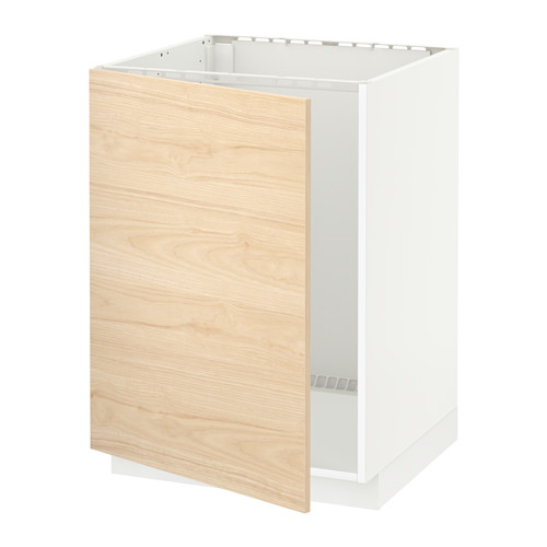 METOD - base cabinet for sink, white/Askersund light ash effect, 60x60x80 cm | IKEA Taiwan Online - PE637820_S4