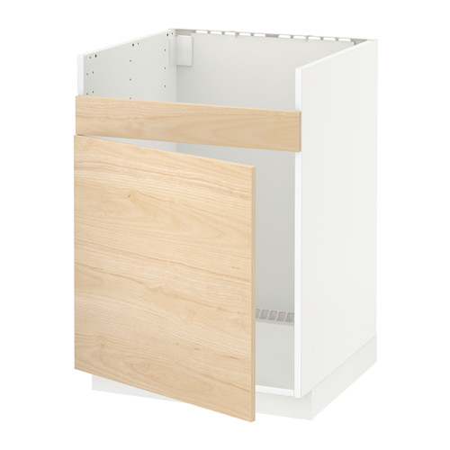 METOD - HAVSEN單槽水槽底櫃, 白色/Askersund 淺色梣木紋 | IKEA 線上購物 - PE637829_S4
