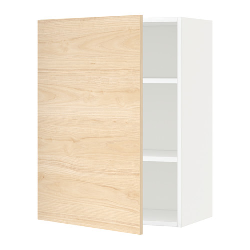 METOD - wall cabinet with shelves, white/Askersund light ash effect | IKEA Taiwan Online - PE637728_S4