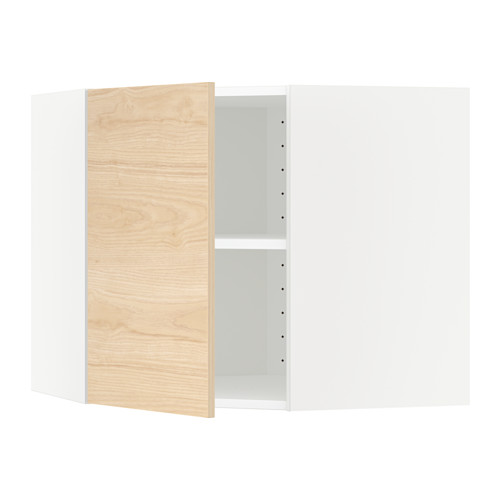 METOD - 轉角壁櫃附層板, 白色/Askersund 淺色梣木紋 | IKEA 線上購物 - PE637823_S4