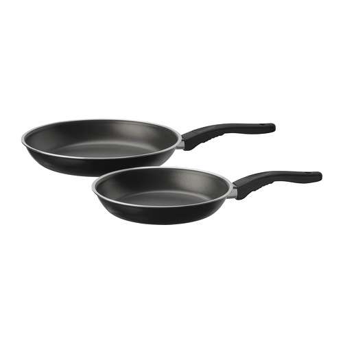 KAVALKAD - 平底煎鍋 2件組, 黑色, 直徑20及26公分 | IKEA 線上購物 - PE771638_S4