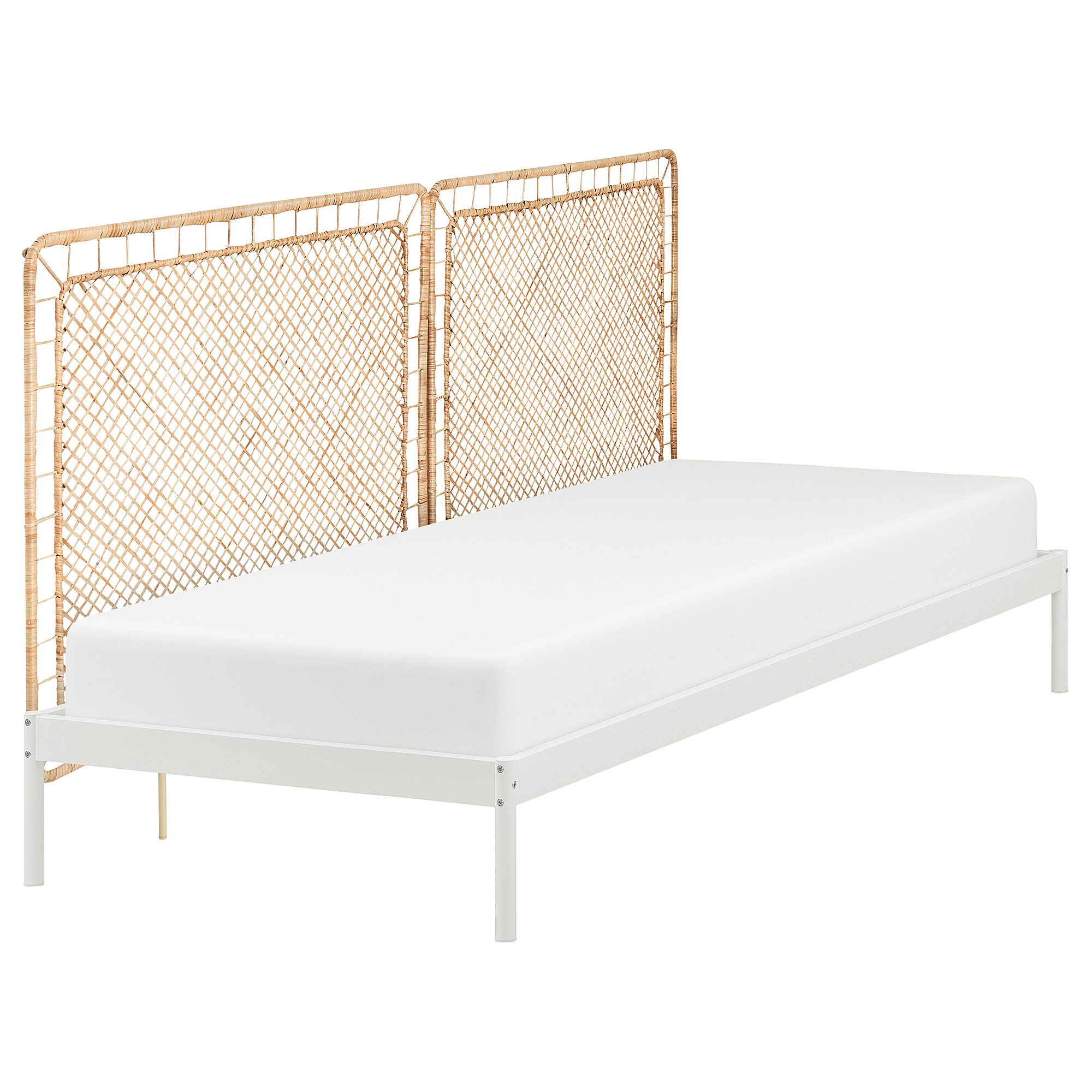 VEVELSTAD bed frame with 2 headboards