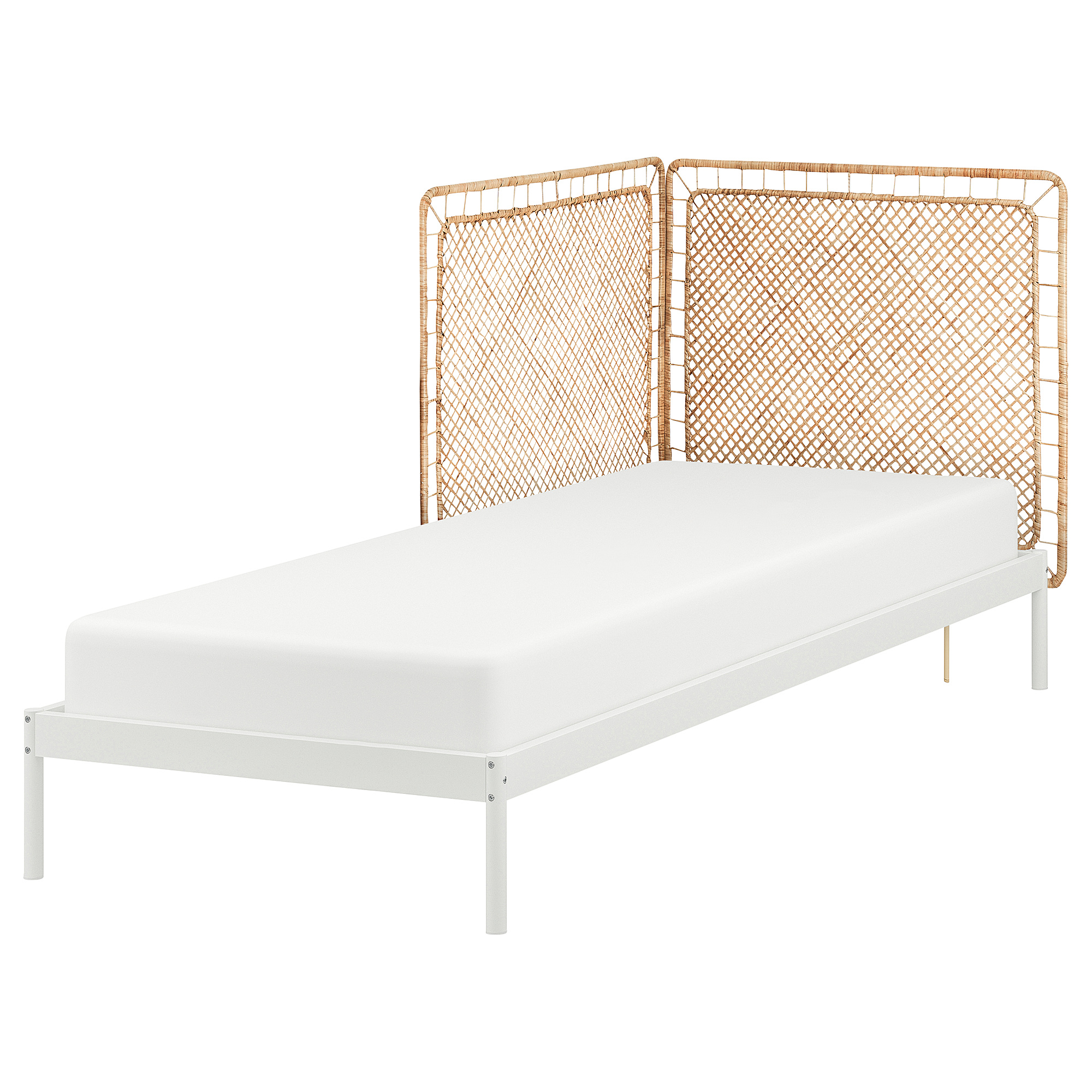 VEVELSTAD bed frame with 2 headboards