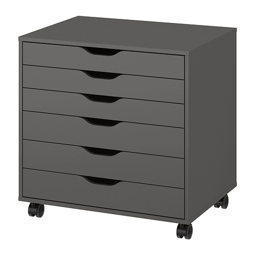 ALEX - drawer unit on castors, dark grey, 67x66 cm | IKEA Taiwan Online - PE973105_S4