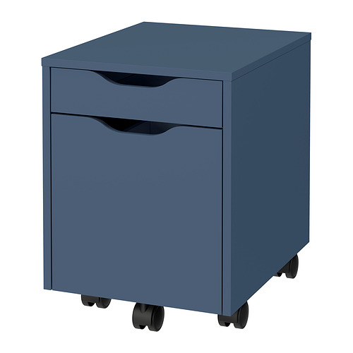 ALEX - drawer unit on castors, black-blue/black, 36x50 cm | IKEA Taiwan Online - PE973106_S4