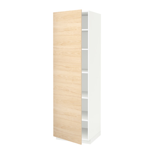 METOD - high cabinet with shelves, white/Askersund light ash effect | IKEA Taiwan Online - PE637747_S4