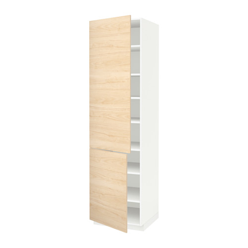 METOD - high cabinet with shelves/2 doors, white/Askersund light ash effect | IKEA Taiwan Online - PE637748_S4