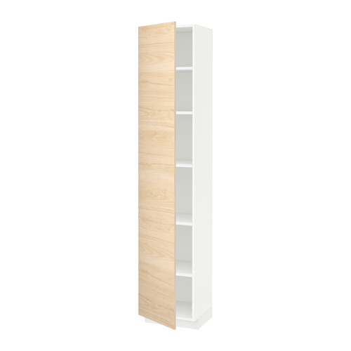 METOD - high cabinet with shelves, white/Askersund light ash effect | IKEA Taiwan Online - PE637749_S4