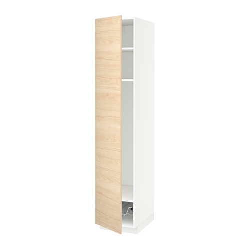 METOD - high cabinet w shelves/wire basket, white/Askersund light ash effect | IKEA Taiwan Online - PE637751_S4