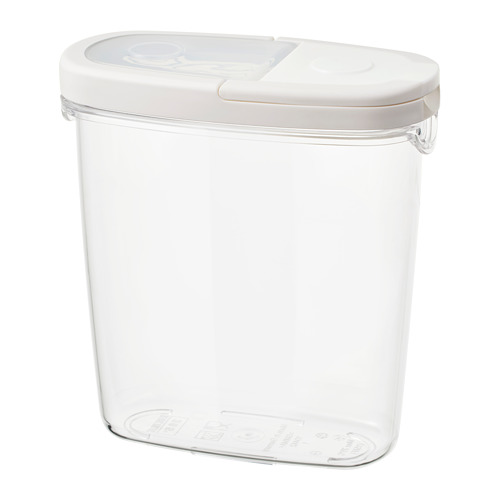 IKEA 365+ - 附蓋食品儲藏罐, 透明/白色 | IKEA 線上購物 - PE728250_S4