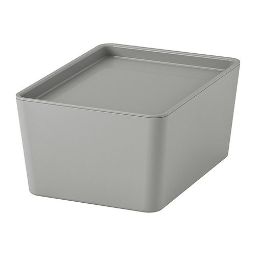 KUGGIS - 附蓋收納盒, 淺灰色, 13x18x8 公分 | IKEA 線上購物 - PE973136_S4