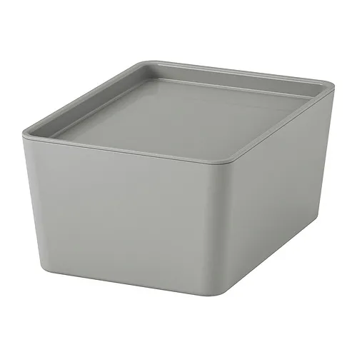 KUGGIS - box with lid, light grey, 13x18x8 cm | IKEA Taiwan Online - PE973136_S4