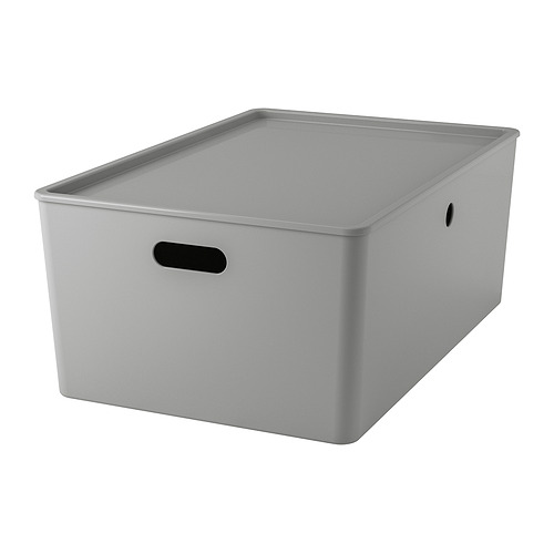 KUGGIS - box with lid, light grey, 37x54x21 cm | IKEA Taiwan Online - PE973145_S4