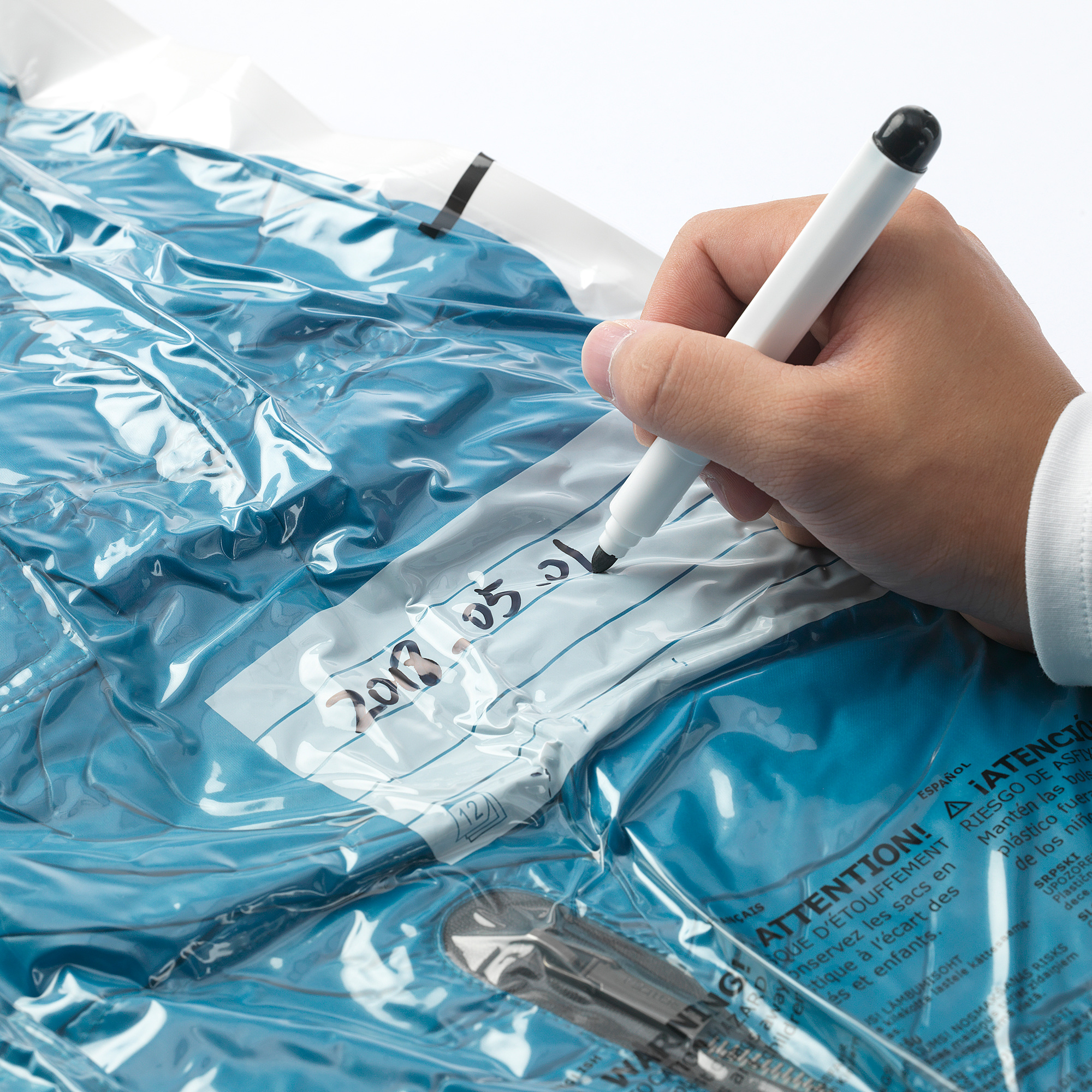 SPANTAD Vacuum-sealed bag roll-up, set of 2, light blue - IKEA