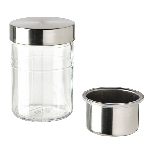 DAGKLAR - jar with insert, clear glass/stainless steel | IKEA Taiwan Online - PE828498_S4