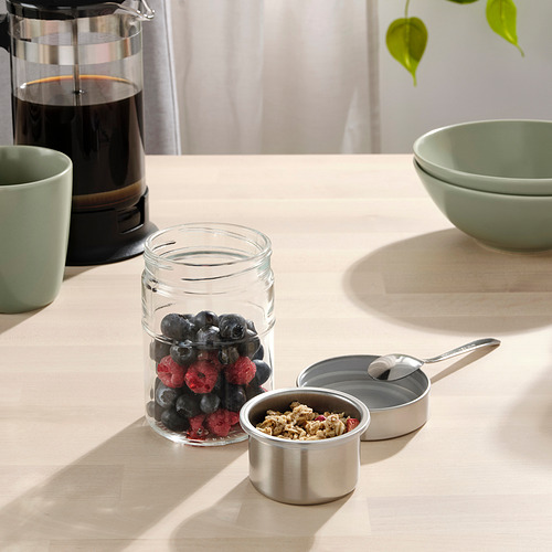 DAGKLAR - jar with insert, clear glass/stainless steel | IKEA Taiwan Online - PE828500_S4