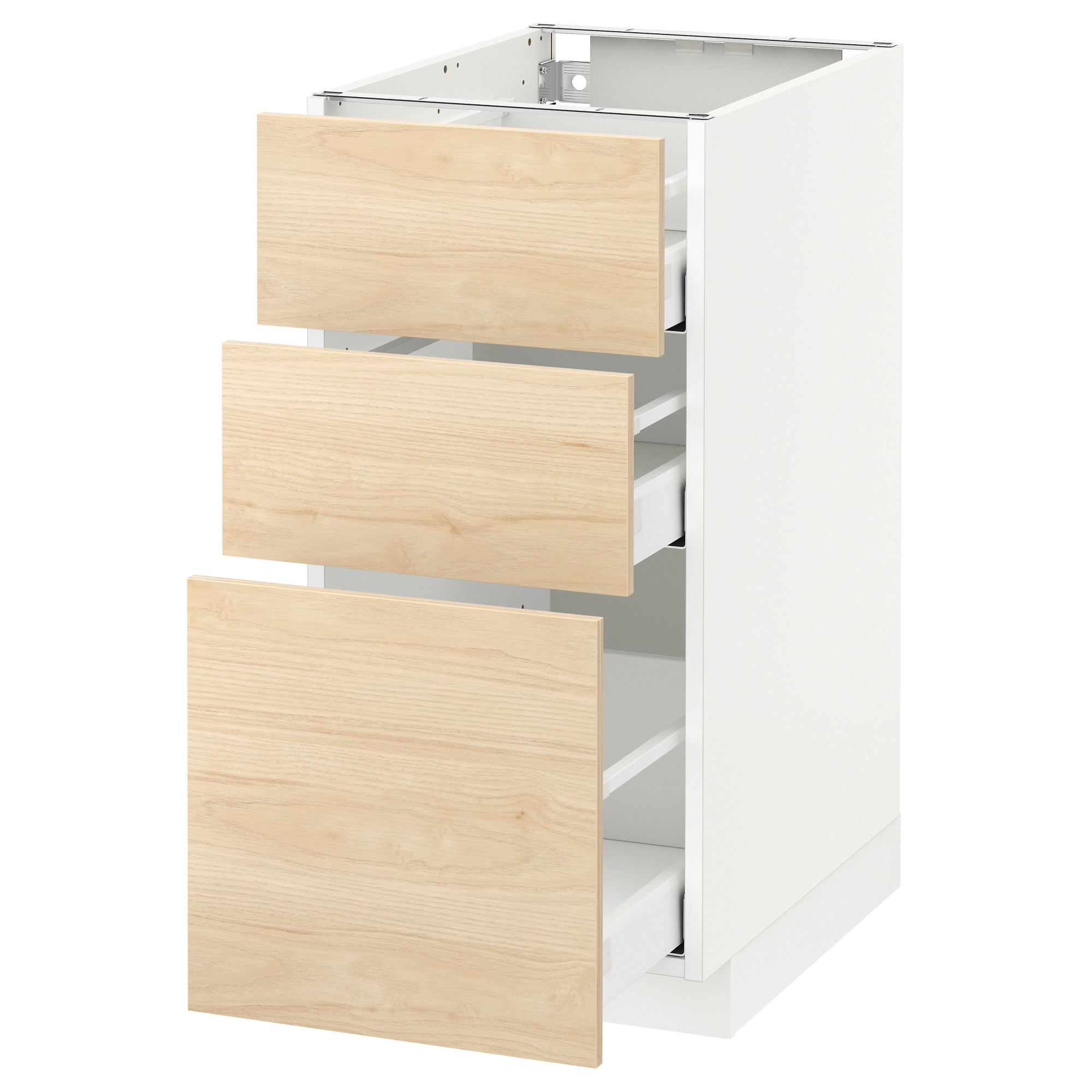 METOD base cabinet with 3 drawers