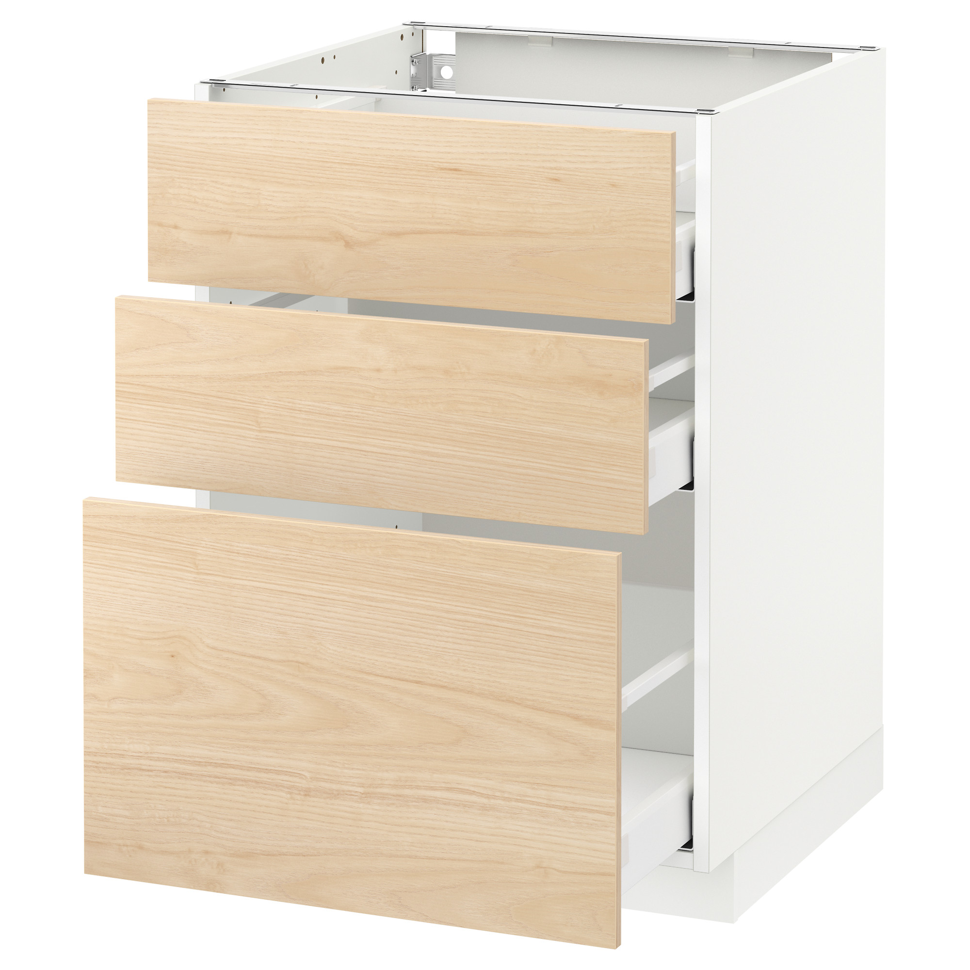 METOD base cabinet with 3 drawers