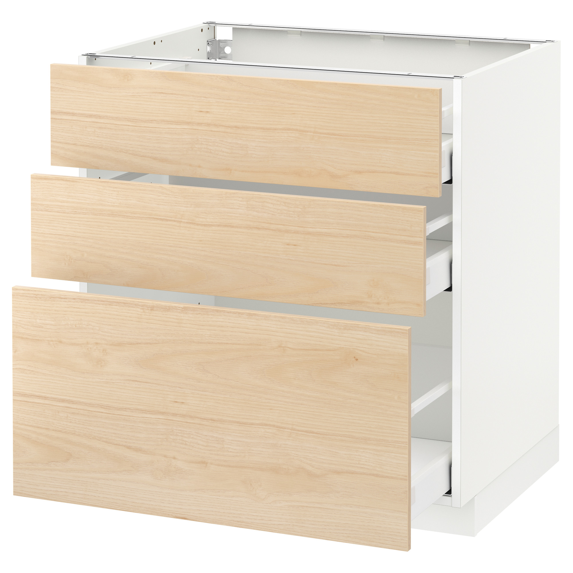 METOD base cabinet with 3 drawers