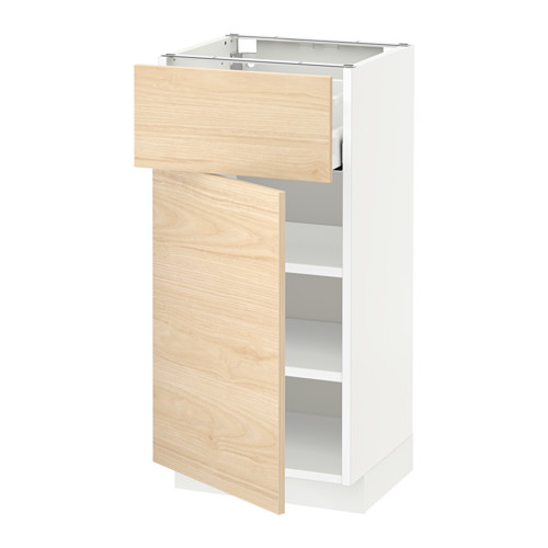 METOD/MAXIMERA - base cabinet with drawer/door, white/Askersund light ash effect | IKEA Taiwan Online - PE637878_S4