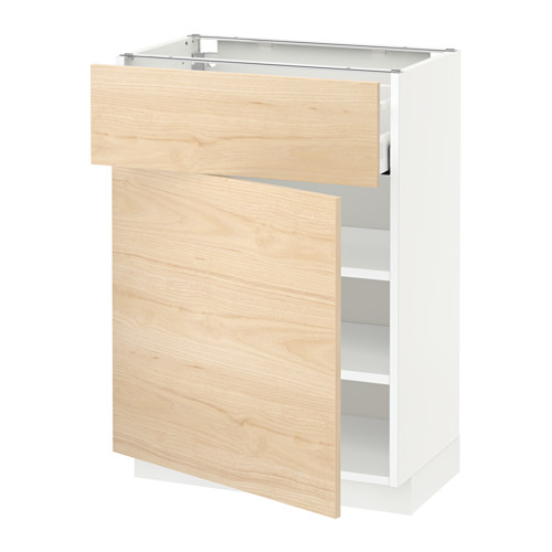 METOD/MAXIMERA - base cabinet with drawer/door, white/Askersund light ash effect | IKEA Taiwan Online - PE637879_S4