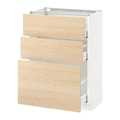 METOD base cabinet with 3 drawers