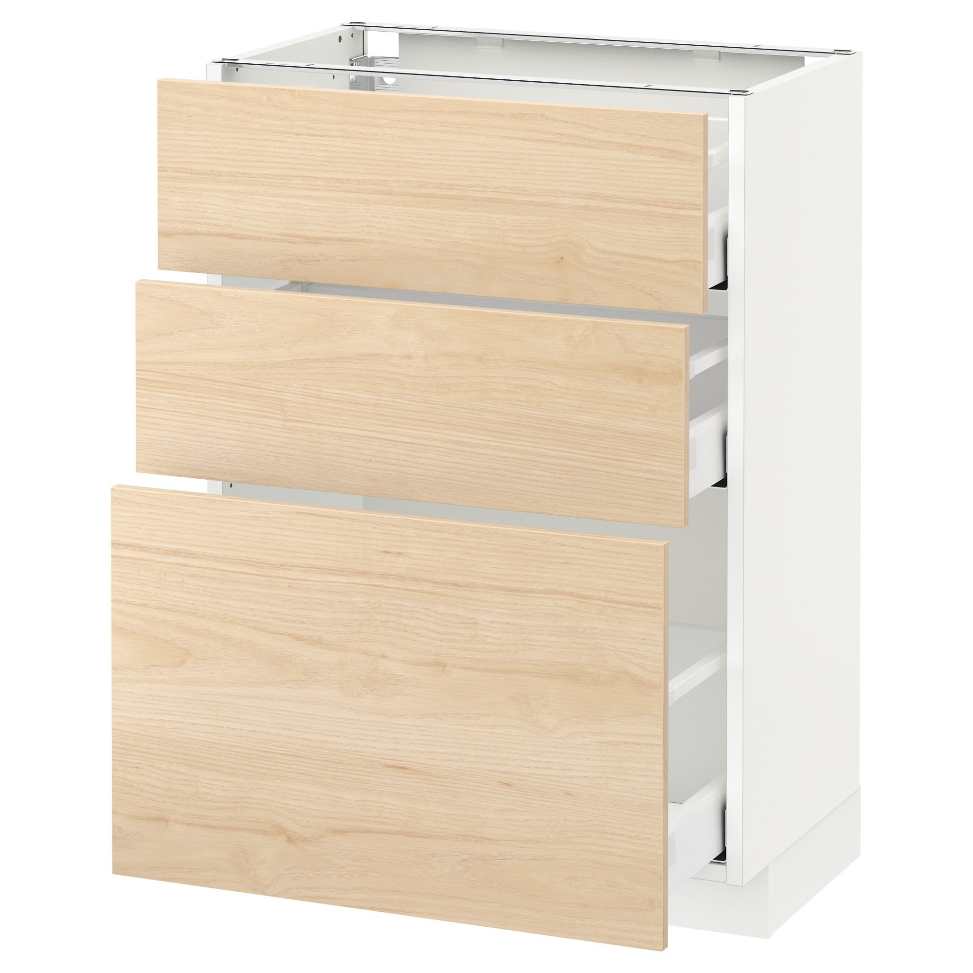 METOD base cabinet with 3 drawers