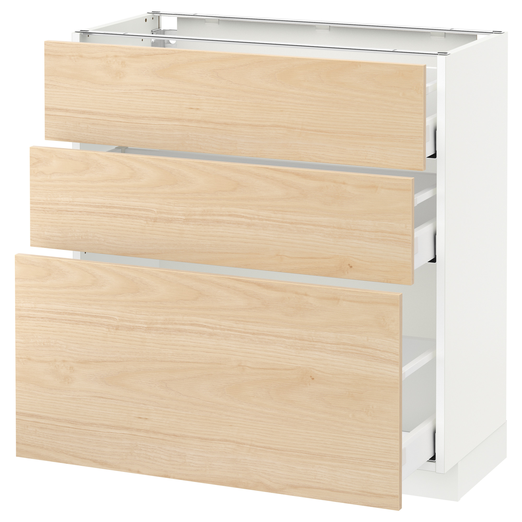 METOD base cabinet with 3 drawers