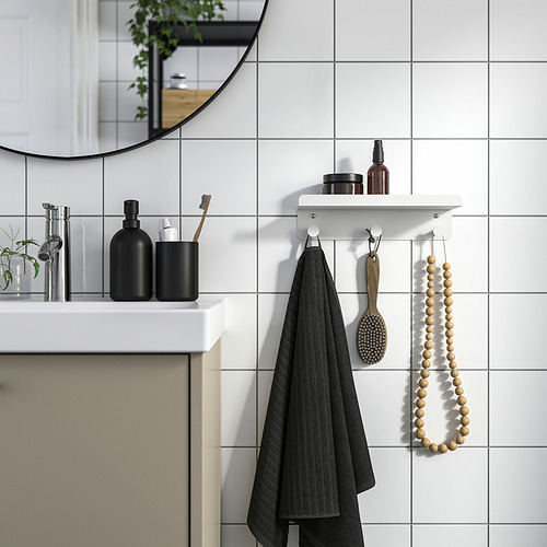 ENUDDEN wall shelf with 3 hooks