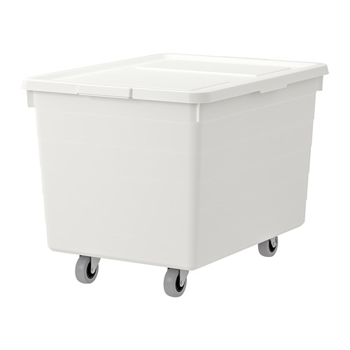 SOCKERBIT - 收納盒附輪腳/蓋子, 白色, 38x51x37 公分 | IKEA 線上購物 - PE728491_S4