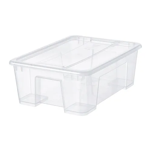 SAMLA - box with lid, transparent, 39x28x14 cm/11 l | IKEA Taiwan Online - PE728493_S4