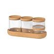SAXBORGA jar with lid and tray, set of 5