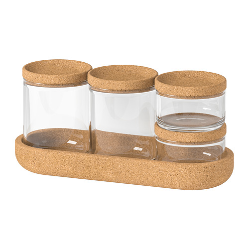 SAXBORGA - 附蓋萬用罐 5件組, 玻璃 軟木 | IKEA 線上購物 - PE728534_S4
