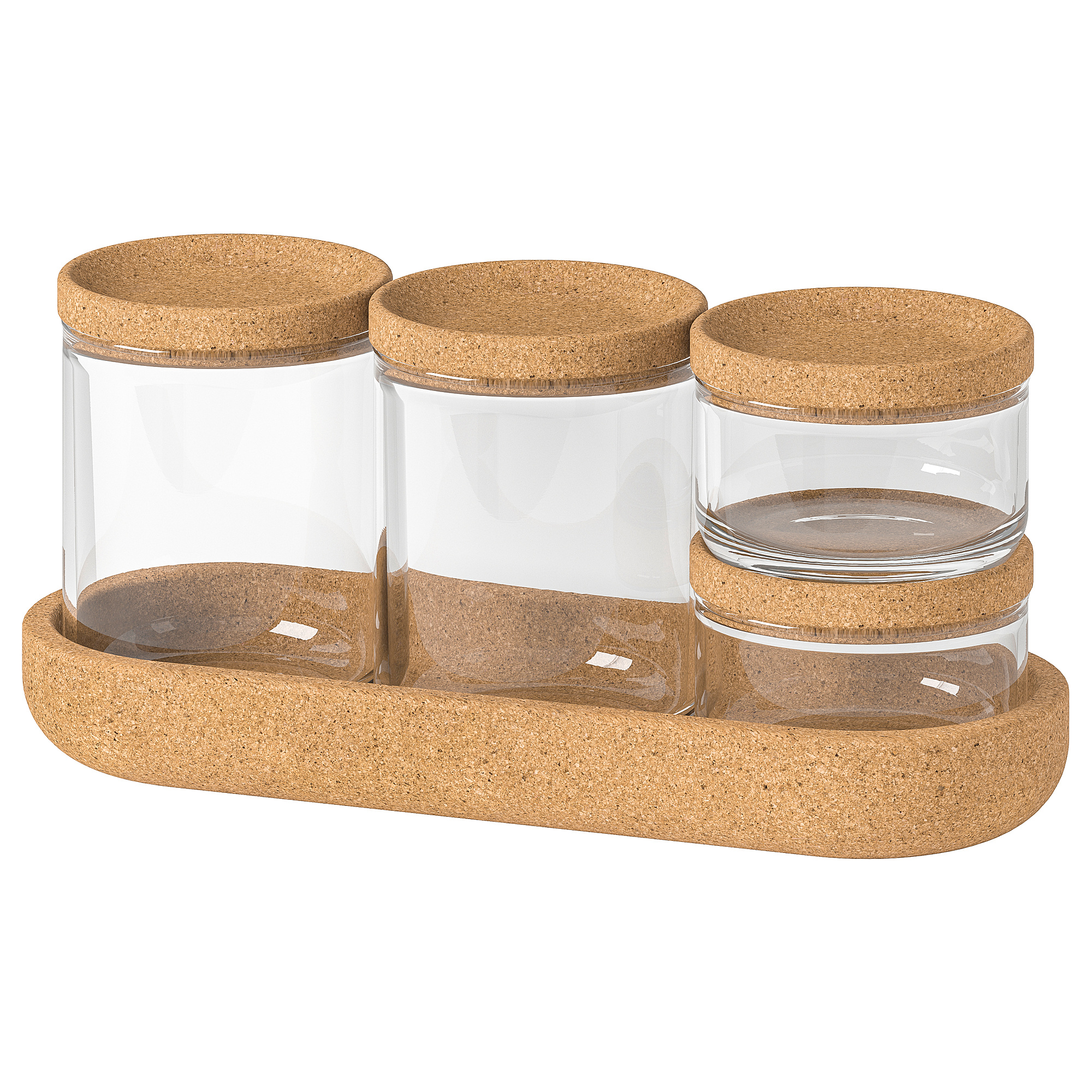 SAXBORGA jar with lid and tray, set of 5