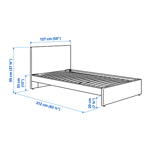 GLADSTAD upholstered bed frame