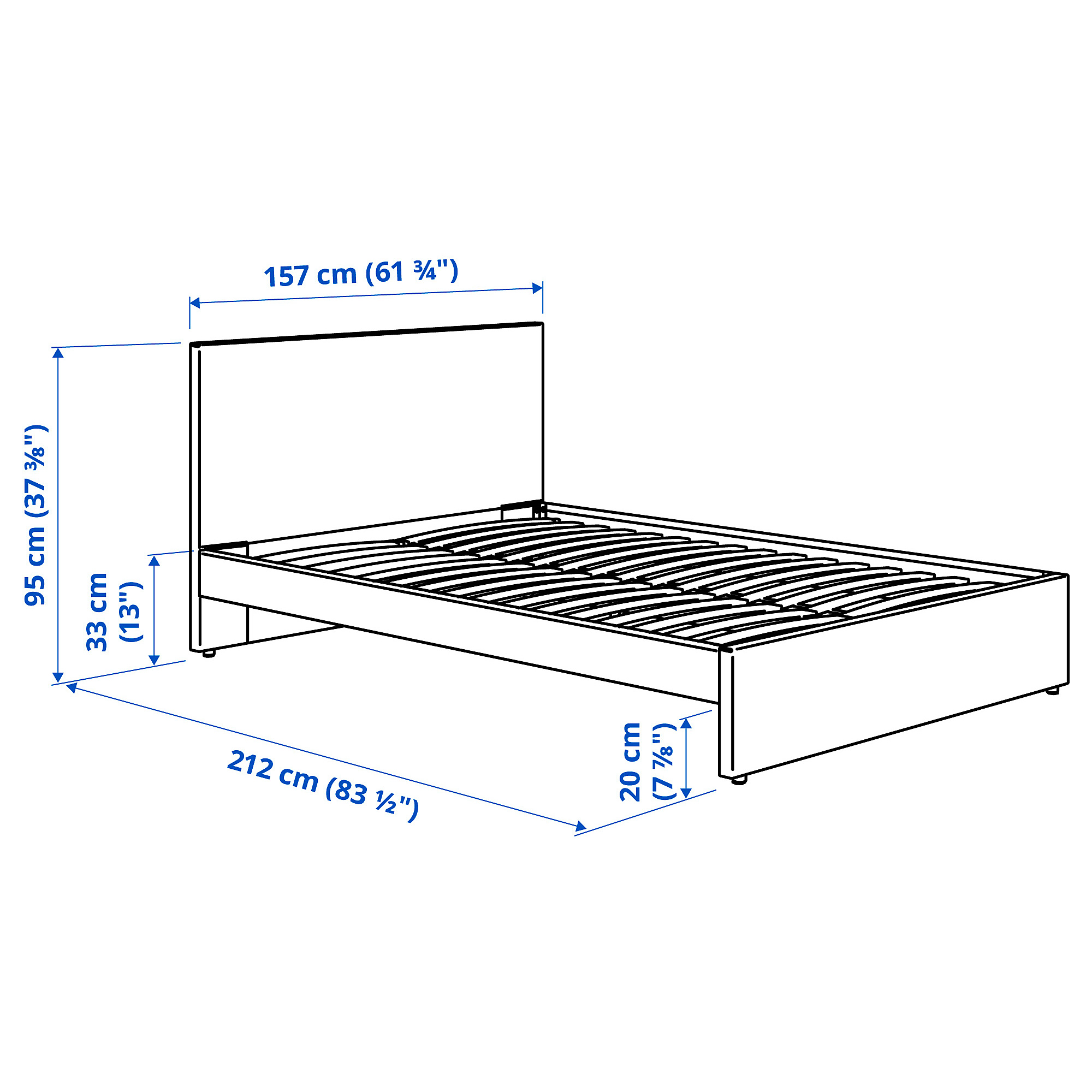 GLADSTAD upholstered bed frame