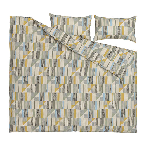 LUMMERVÄXT - duvet cover and 2 pillowcases, multicolour | IKEA Taiwan Online - PE828651_S4