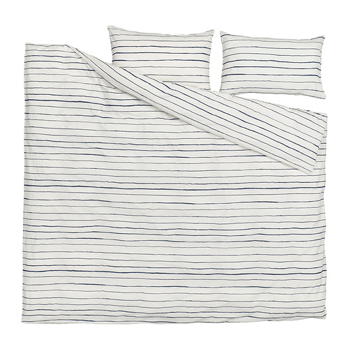 PAGODTRÄD - duvet cover and 2 pillowcases, white/dark blue | IKEA Taiwan Online - PE828657_S4