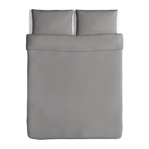 ÄNGSLILJA - quilt cover and 2 pillowcases, grey | IKEA Taiwan Online - PE575531_S4