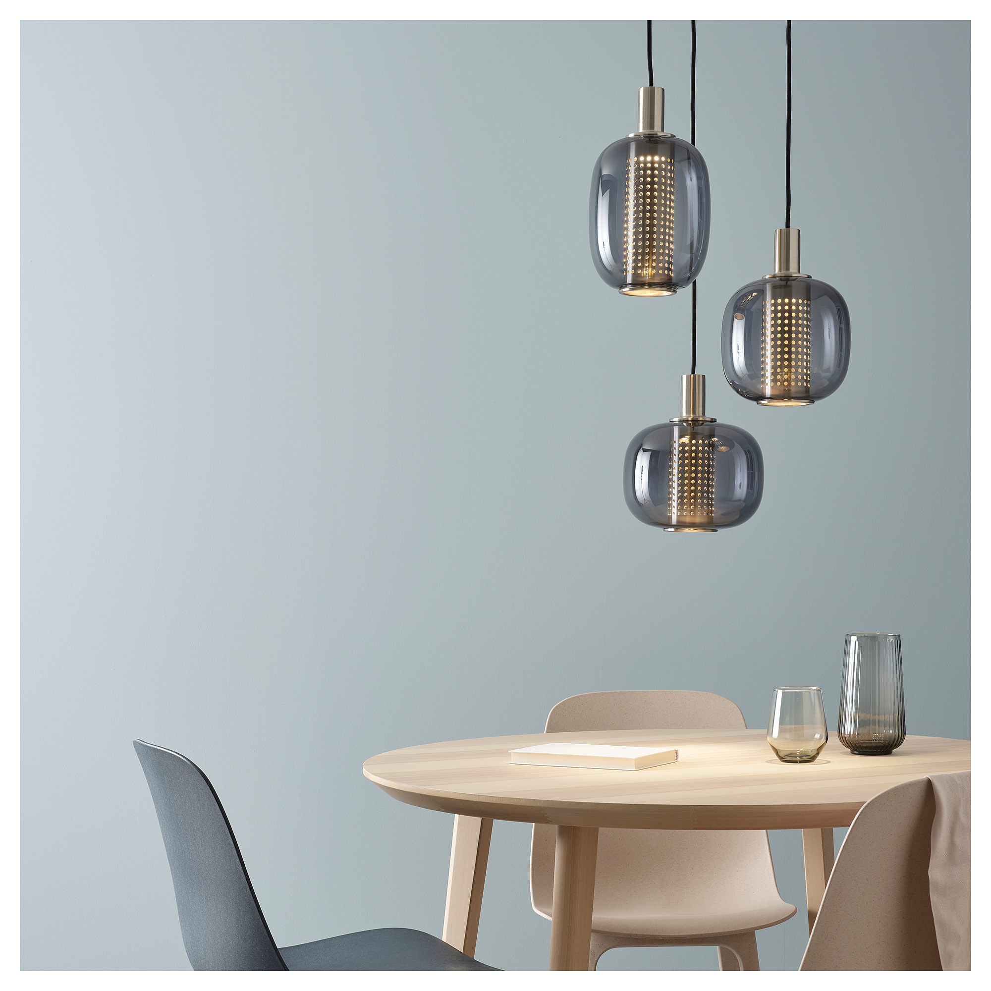 HÖGVIND pendant lamp with 3 lamps