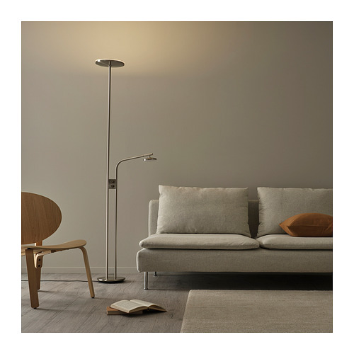 ISJAKT LED floor uplighter/reading lamp