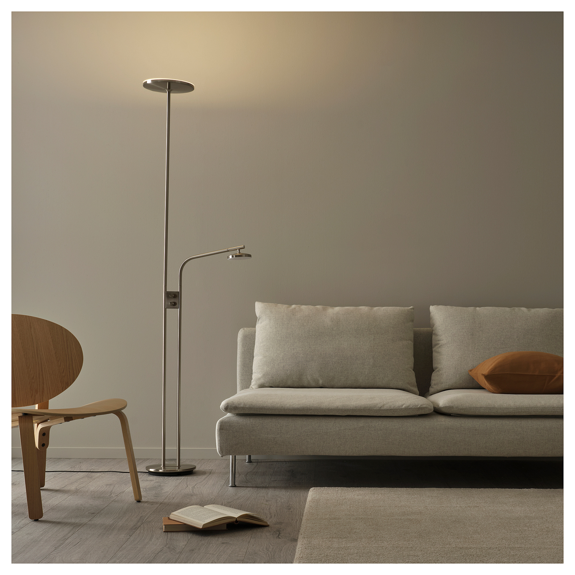 ISJAKT LED floor uplighter/reading lamp