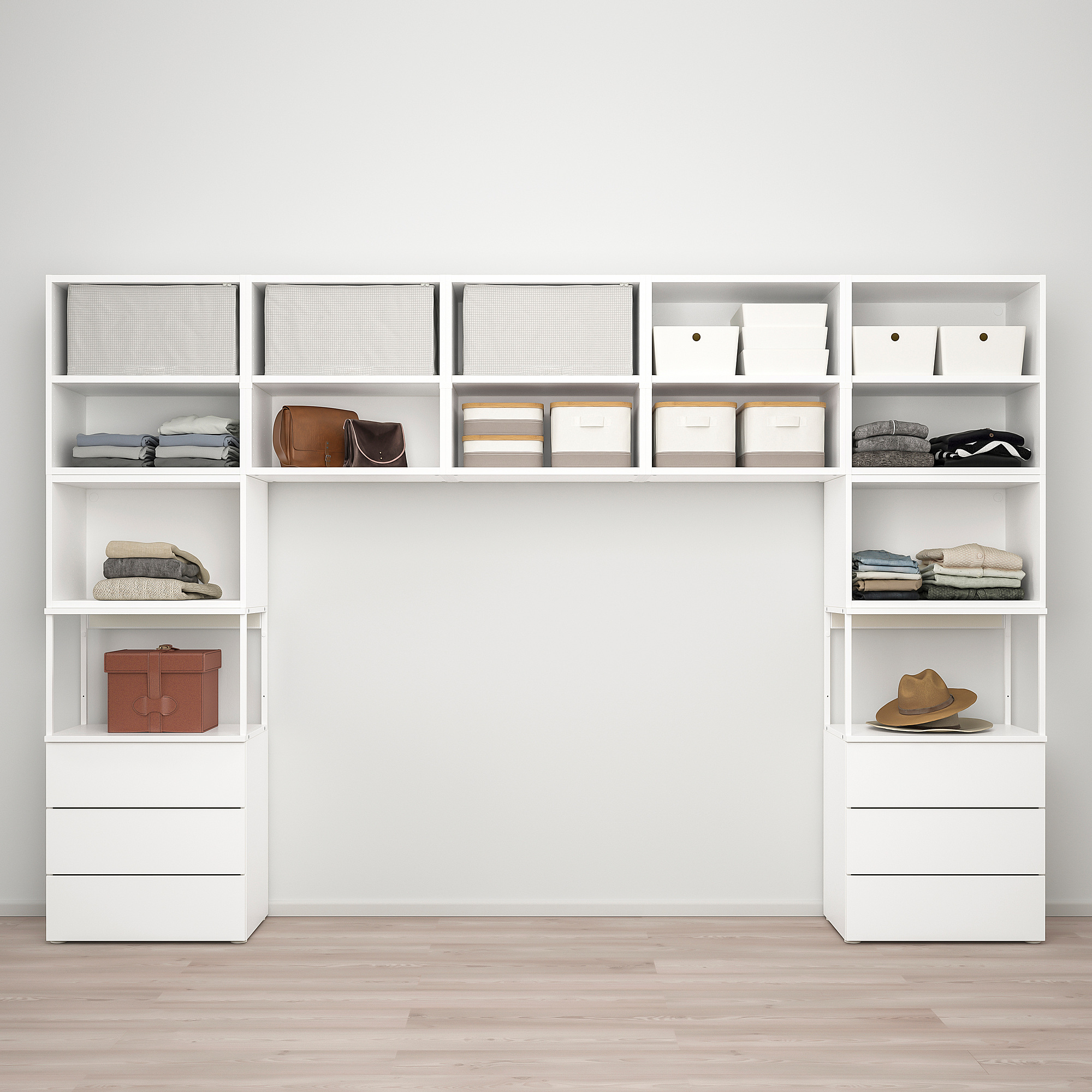 PLATSA wardrobe with 7 doors+6 drawers