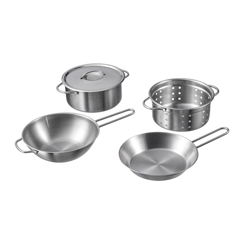 DUKTIG - 鍋具玩具 5件組, 不鏽鋼色 | IKEA 線上購物 - PE728808_S4