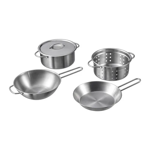 DUKTIG - 鍋具玩具 5件組, 不鏽鋼色 | IKEA 線上購物 - PE728808_S4