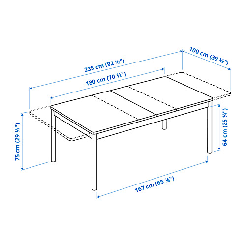 RÖNNINGE extendable table