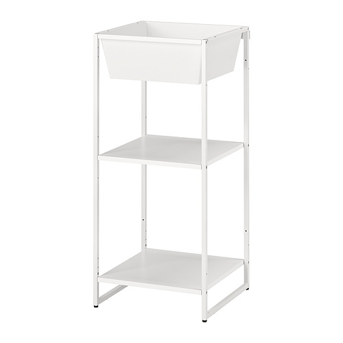 JOSTEIN - shelving unit with container, in/outdoor/metal white, 41x40x90 cm | IKEA Taiwan Online - PE871125_S4
